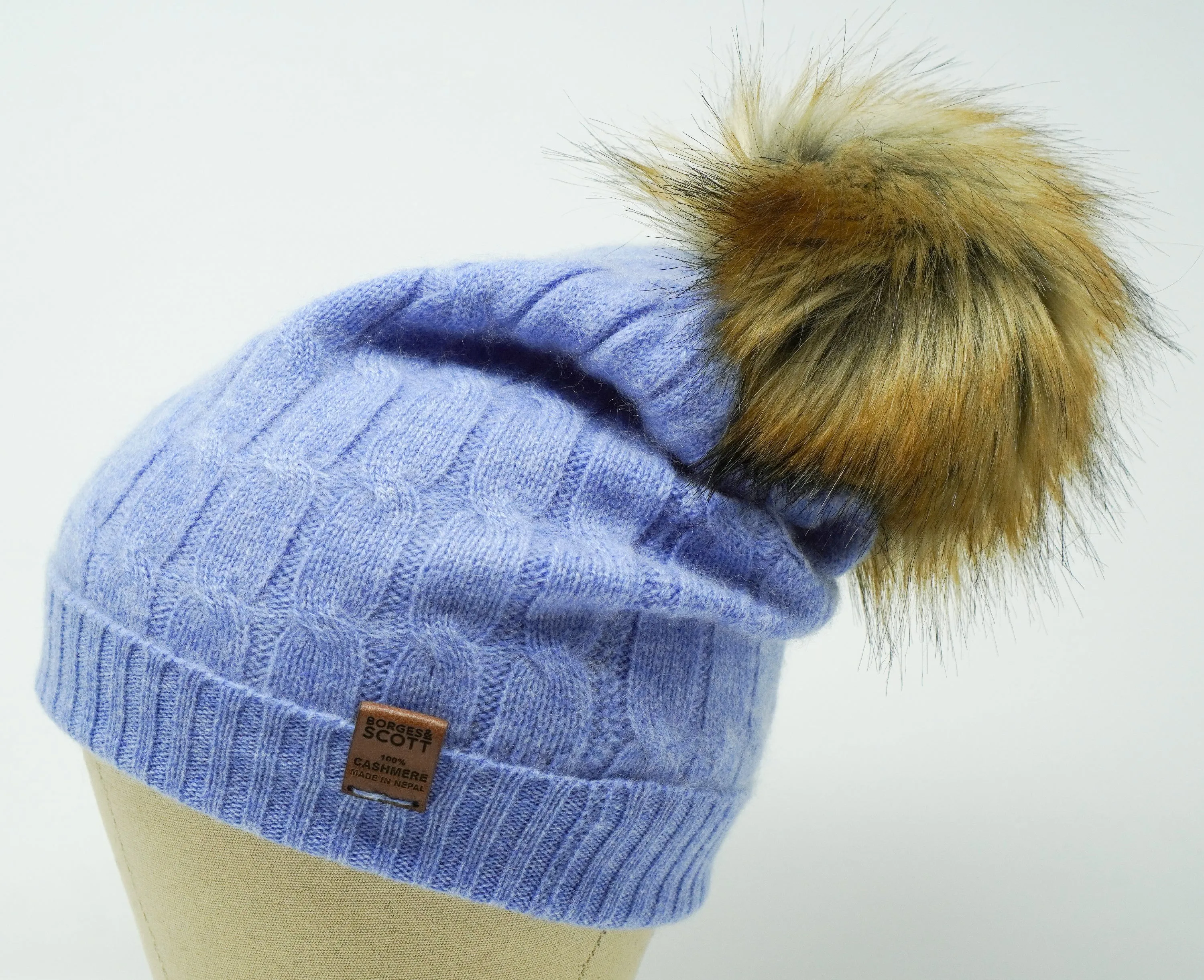 The Meribel - 100% Cashmere - Removeable Bobble Hat