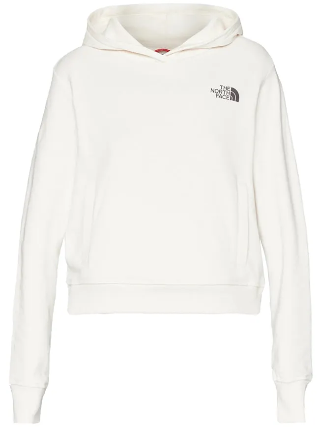 The North Face Womens Nuptse Face Hoodie Gardenia White