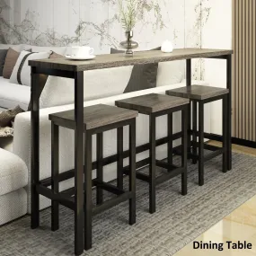 TOPMAX Counter Height Extra Long Dining Table Set with 3 Stools