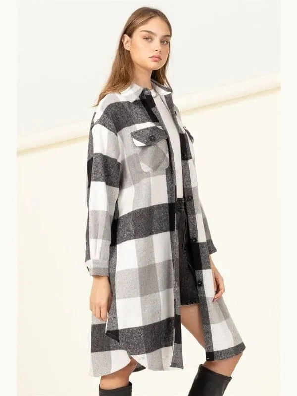 Trendy Throwback Checkered Shacket