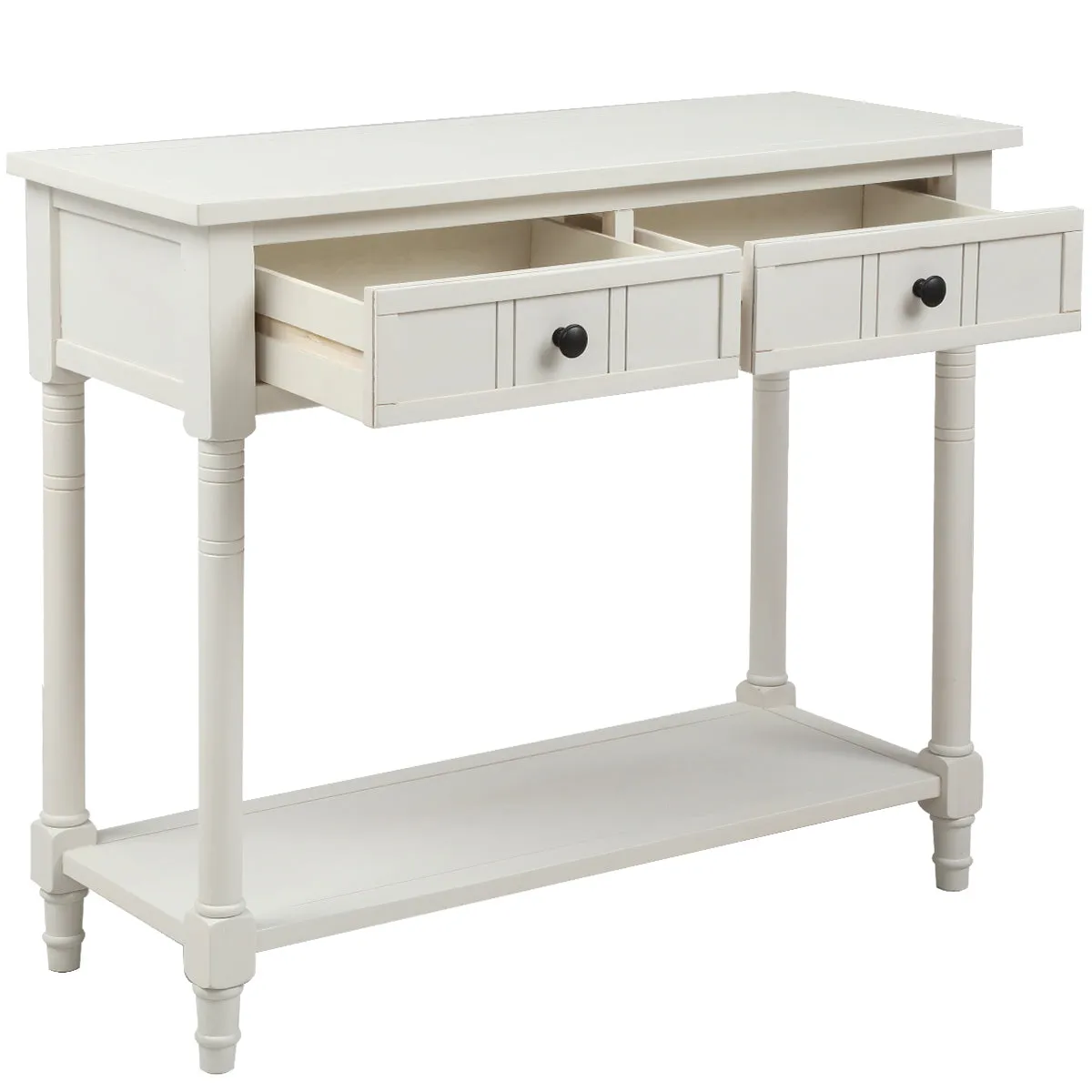 Trexm Daisy Series Console Table - Ivory White