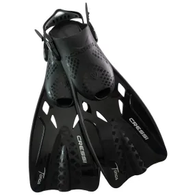 Used Cressi Tonga Short Open Heel Fins - Black/Black - Large/X-Large - US M:9-13 / W:10-14