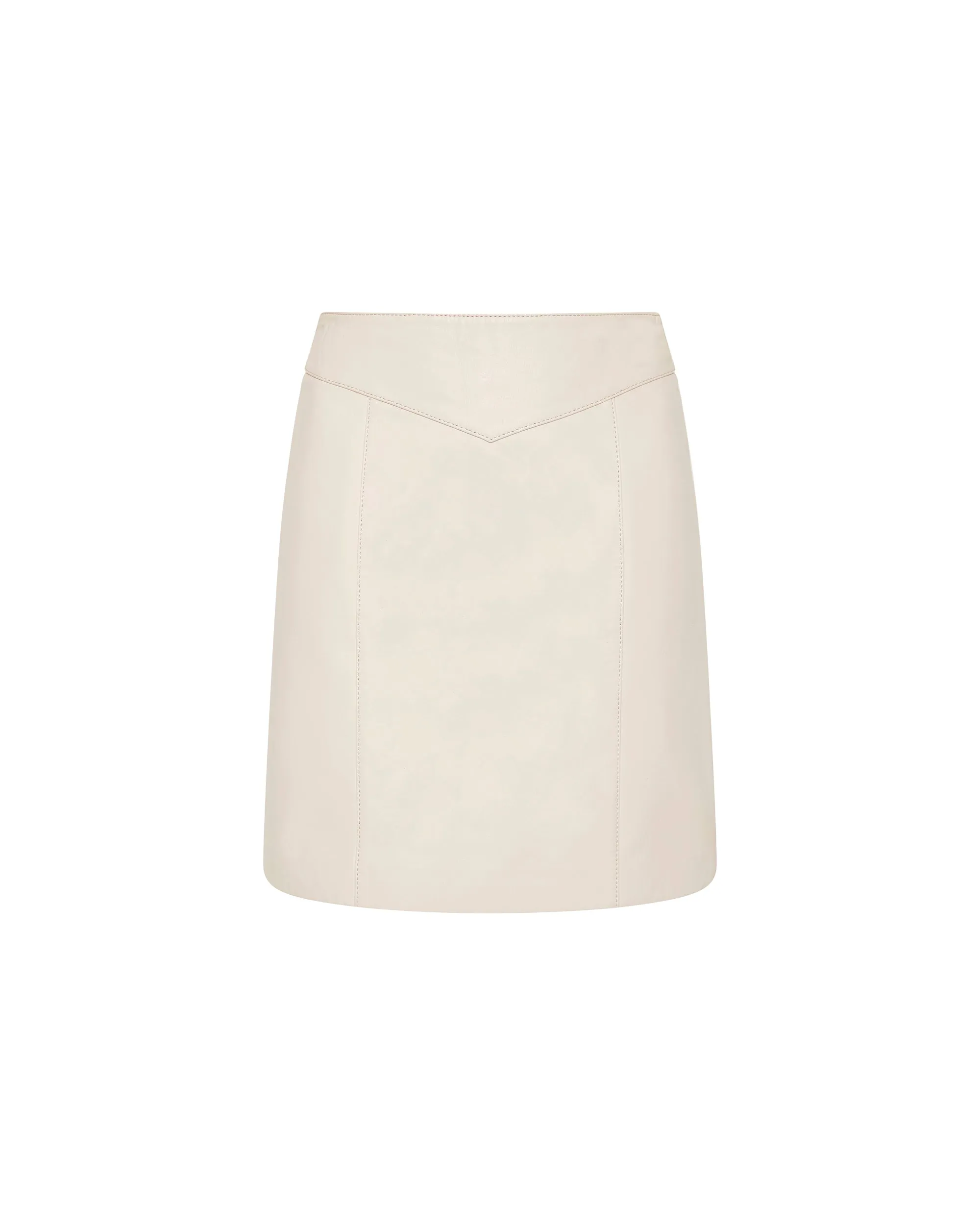 VIVIAN LEATHER SKIRT OFF WHITE