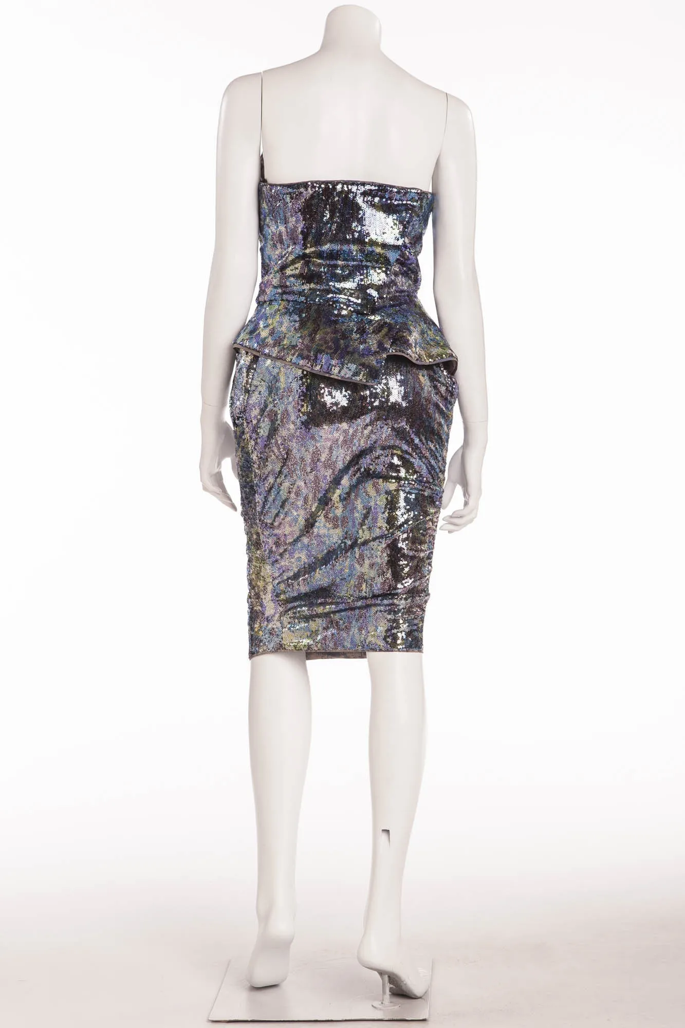 VIvienne Westwood - 2PC Purple, Blue, Silver Corset & Pencil Skirt - IT 40