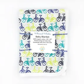 Whimsical Wheelies Baby Receiving Blanket - Organic Cotton