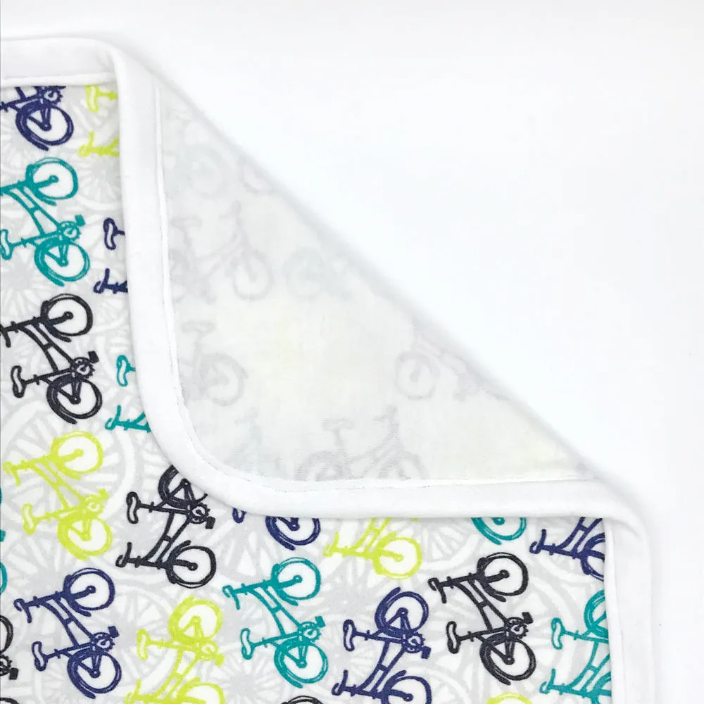 Whimsical Wheelies Baby Receiving Blanket - Organic Cotton