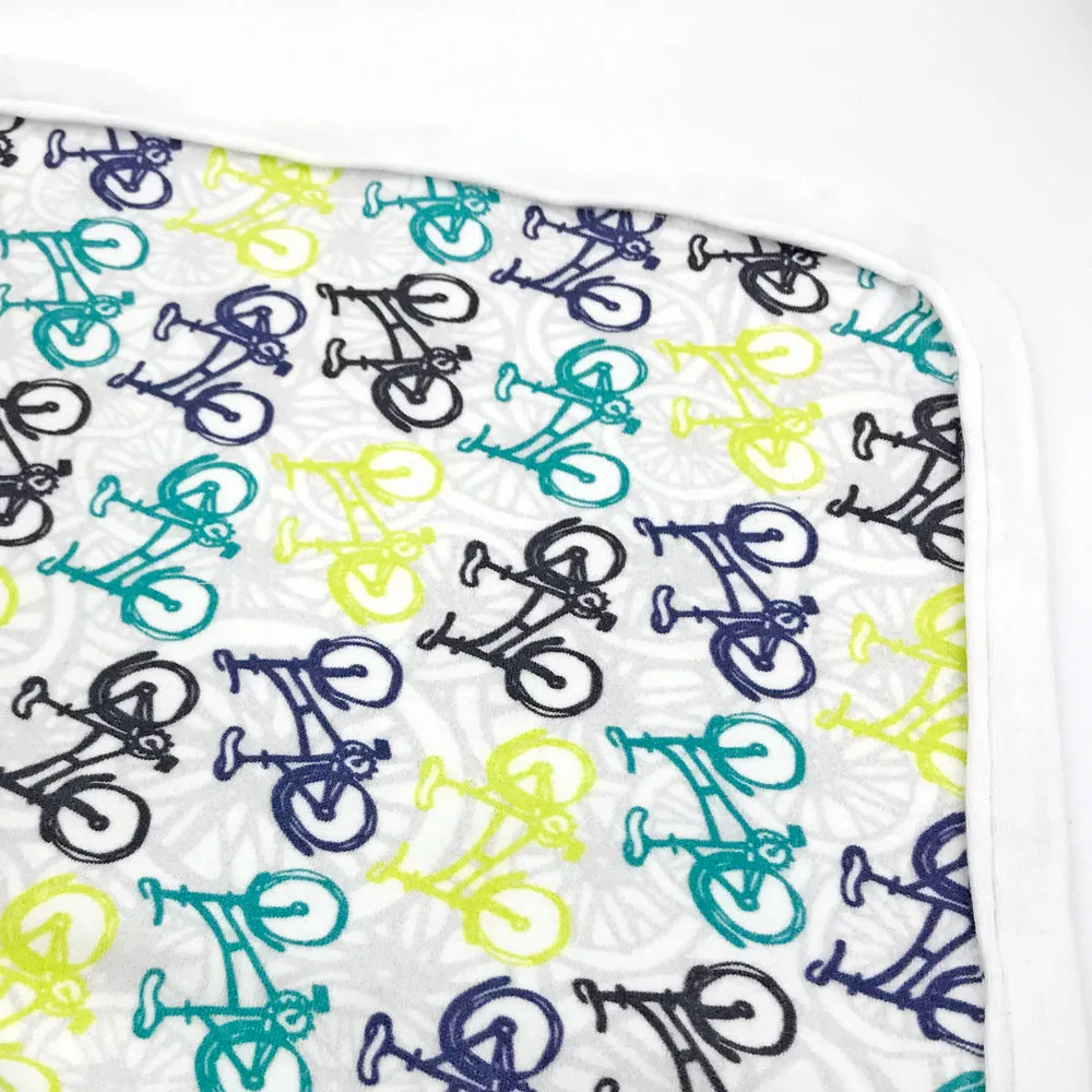 Whimsical Wheelies Baby Receiving Blanket - Organic Cotton