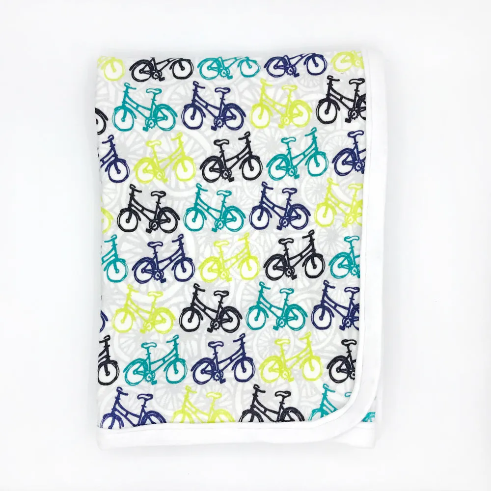 Whimsical Wheelies Baby Receiving Blanket - Organic Cotton