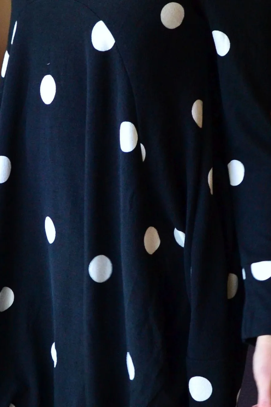 White Spots Cocoon Fleece Tunic Dress