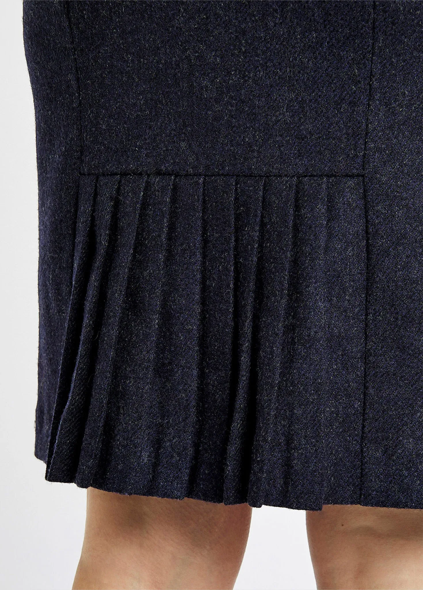 Wisteria Tweed Pencil Skirt - Navy