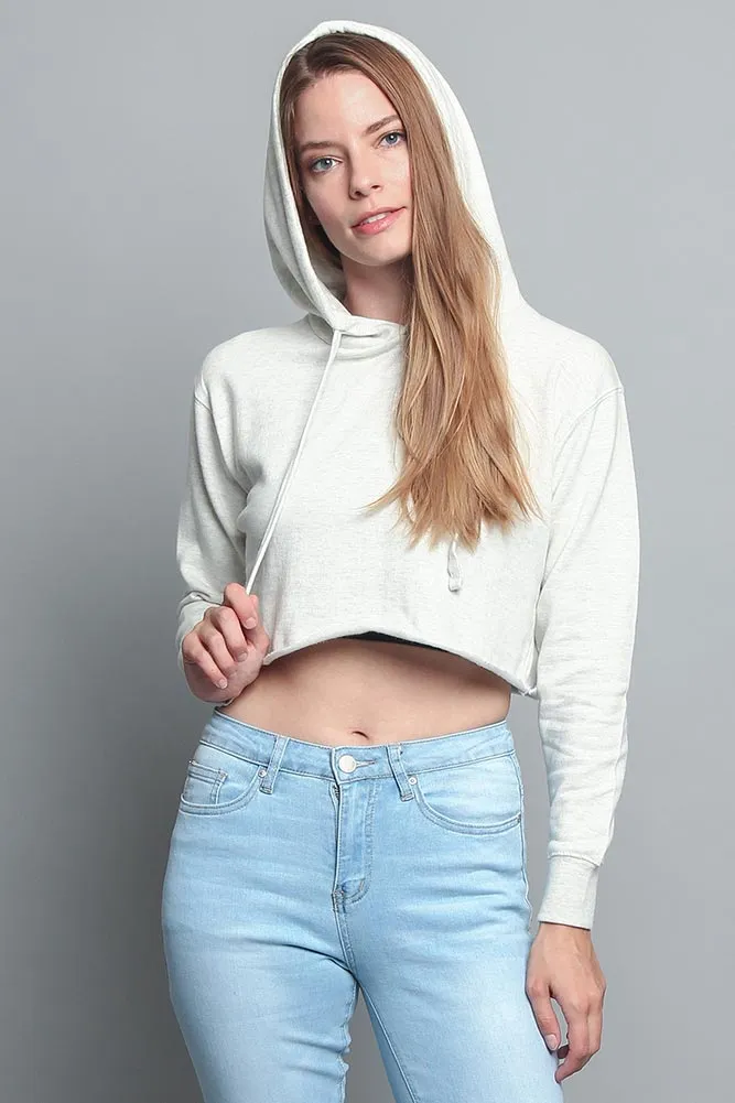 Women's Essential Cropped Long Sleeve Hoodie