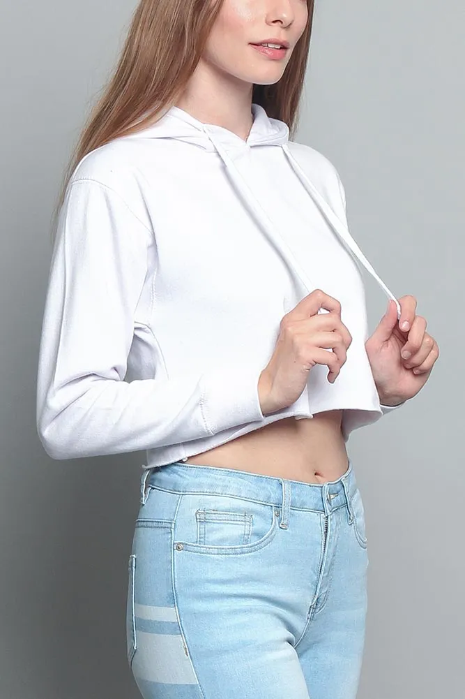 Women's Essential Cropped Long Sleeve Hoodie