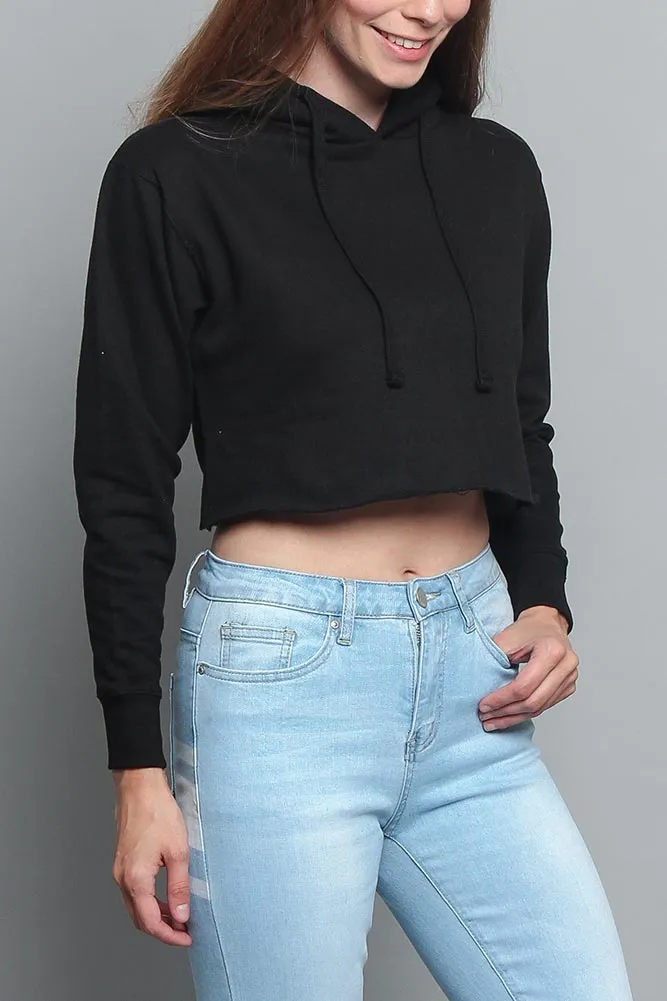 Women's Essential Cropped Long Sleeve Hoodie