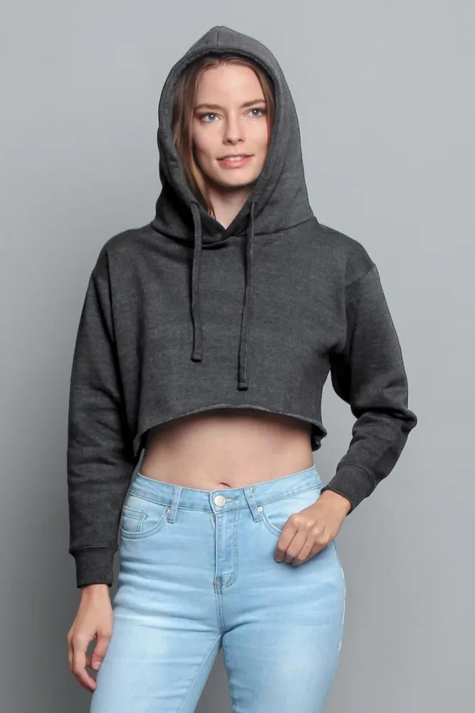 Women's Essential Cropped Long Sleeve Hoodie