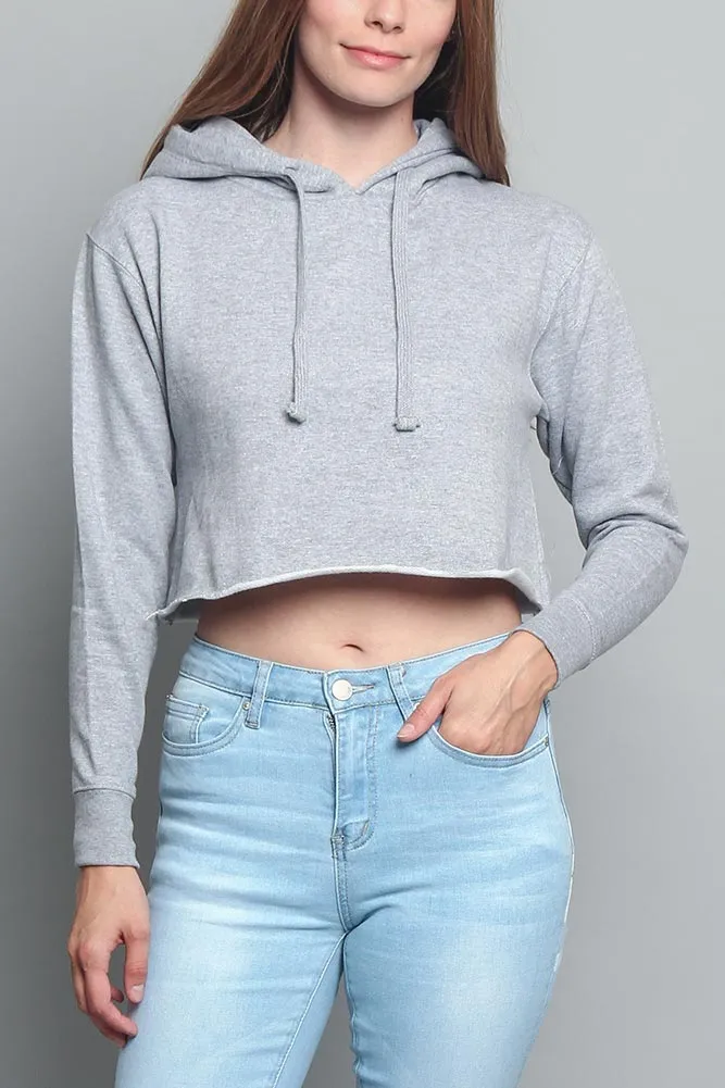 Women's Essential Cropped Long Sleeve Hoodie