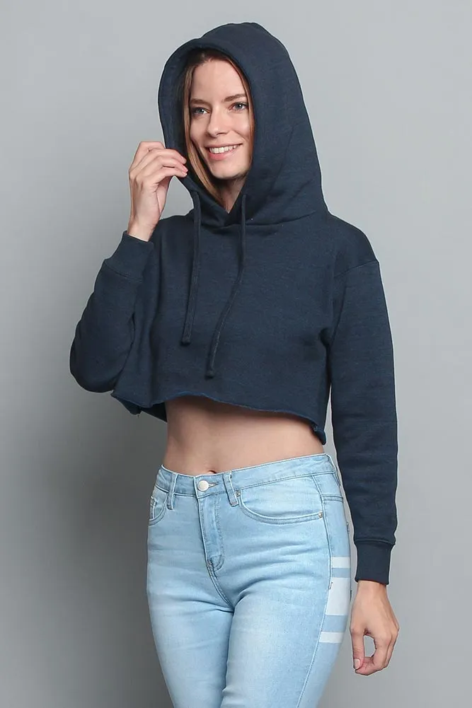 Women's Essential Cropped Long Sleeve Hoodie