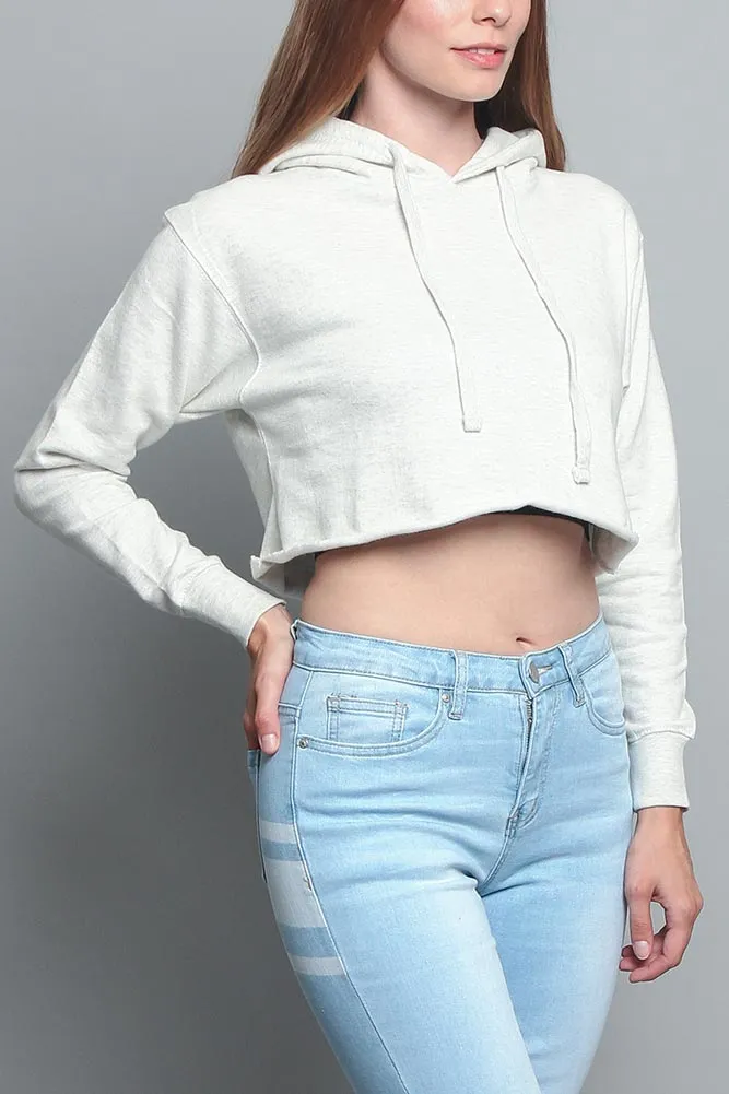 Women's Essential Cropped Long Sleeve Hoodie