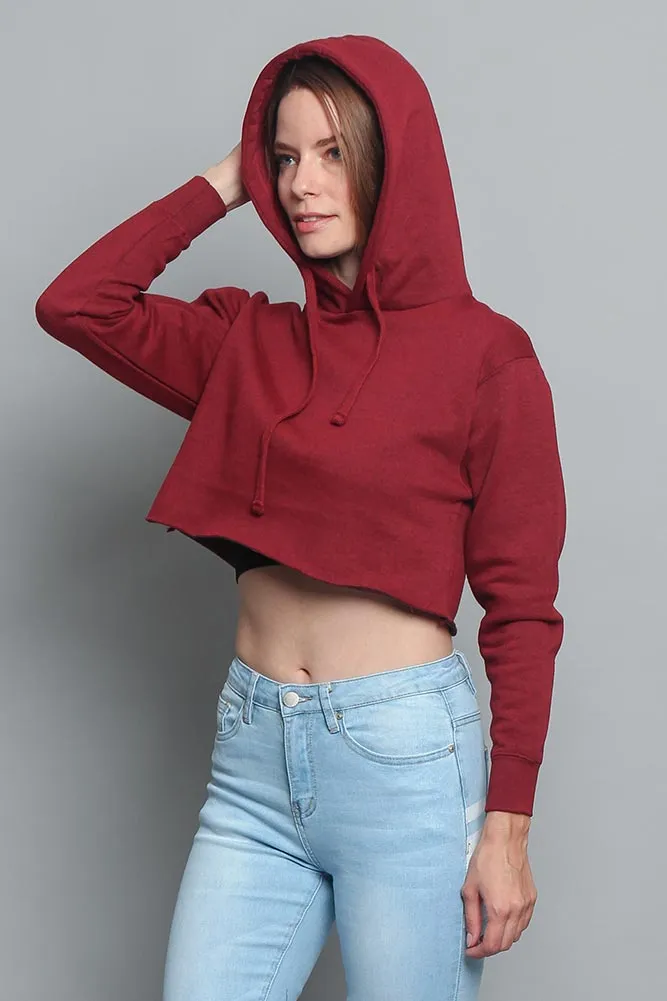 Women's Essential Cropped Long Sleeve Hoodie