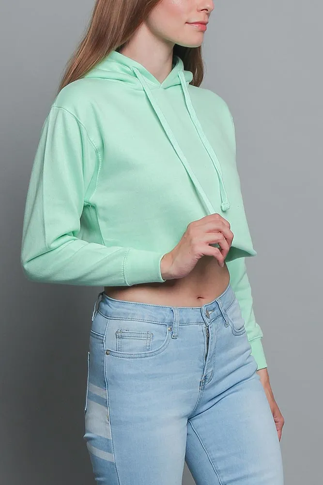 Women's Essential Cropped Long Sleeve Hoodie