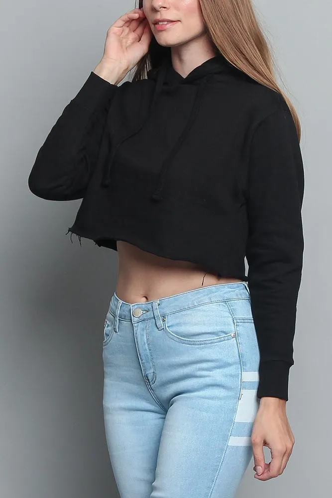 Women's Essential Cropped Long Sleeve Hoodie