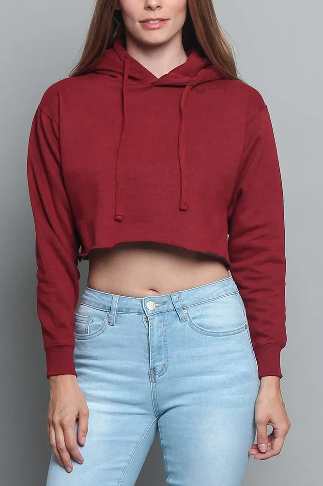 Women's Essential Cropped Long Sleeve Hoodie