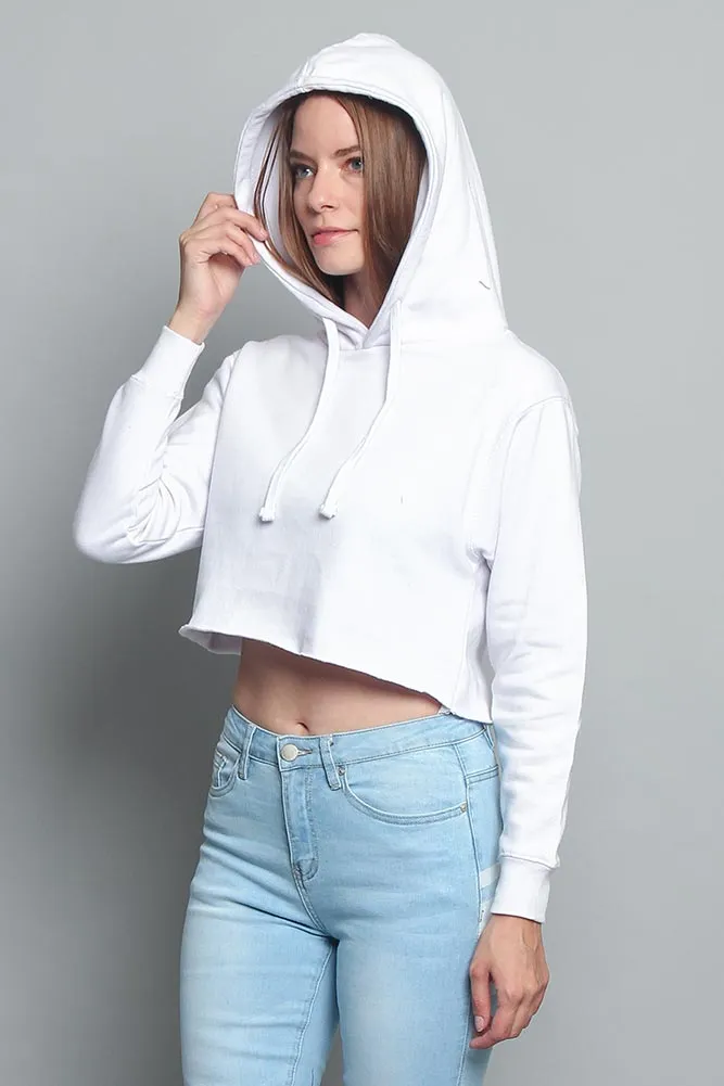 Women's Essential Cropped Long Sleeve Hoodie