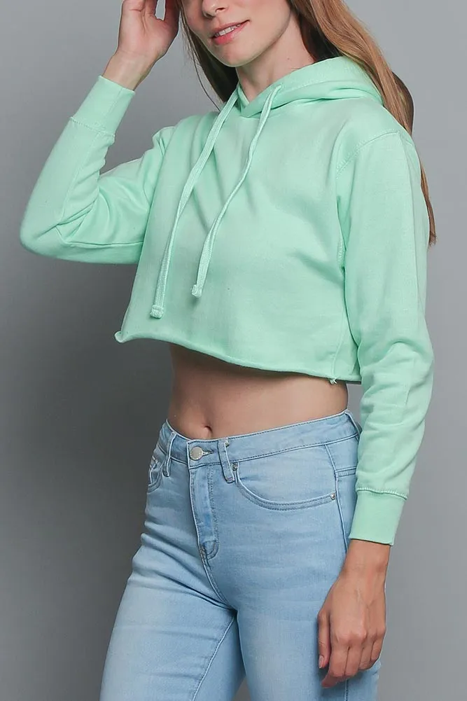 Women's Essential Cropped Long Sleeve Hoodie