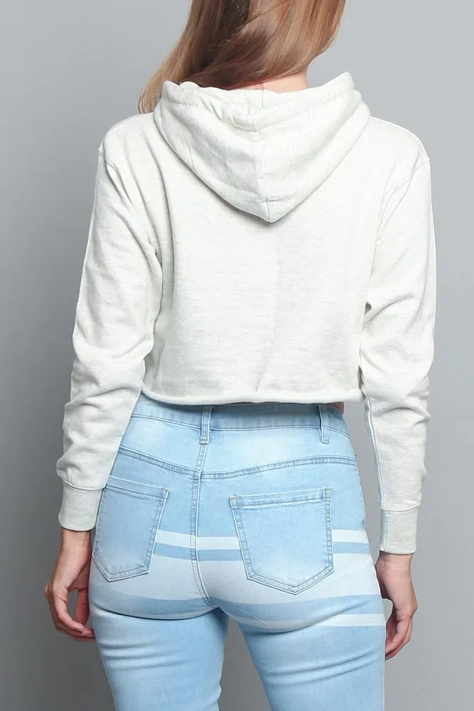 Women's Essential Cropped Long Sleeve Hoodie