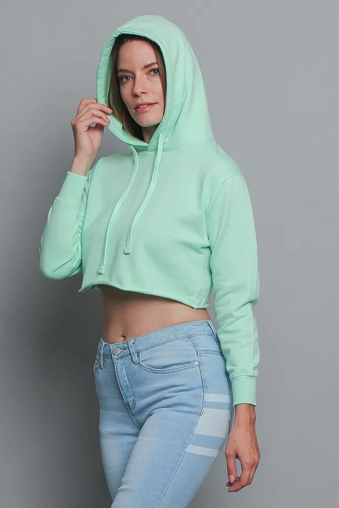 Women's Essential Cropped Long Sleeve Hoodie