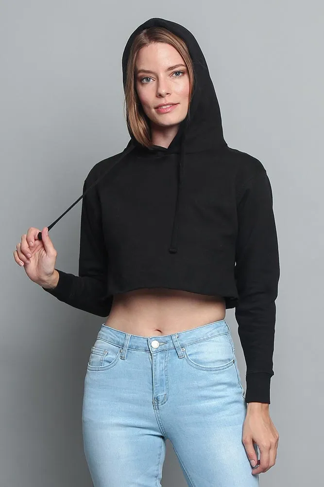 Women's Essential Cropped Long Sleeve Hoodie