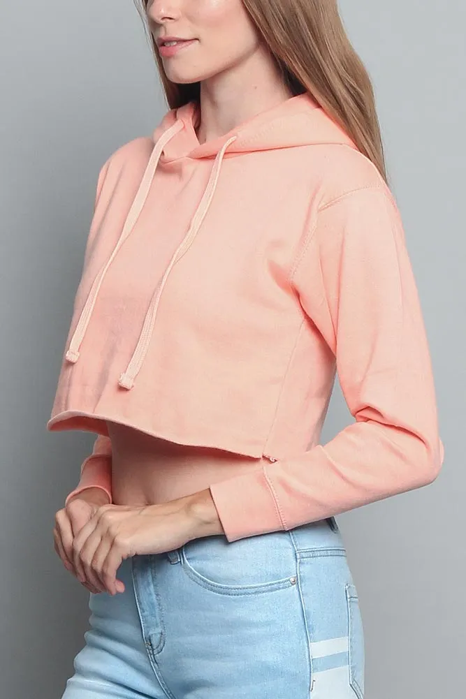 Women's Essential Cropped Long Sleeve Hoodie