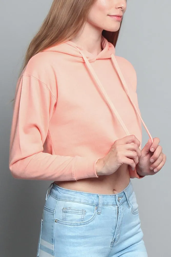 Women's Essential Cropped Long Sleeve Hoodie