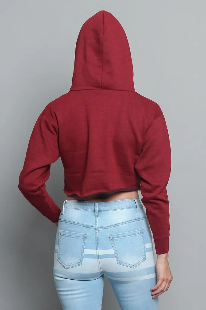 Women's Essential Cropped Long Sleeve Hoodie