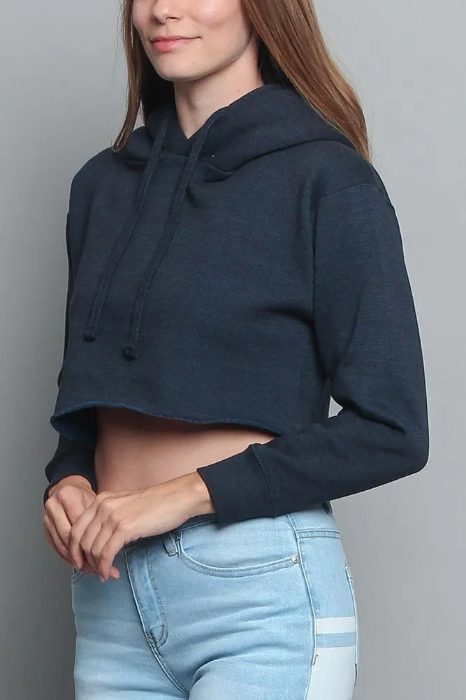 Women's Essential Cropped Long Sleeve Hoodie