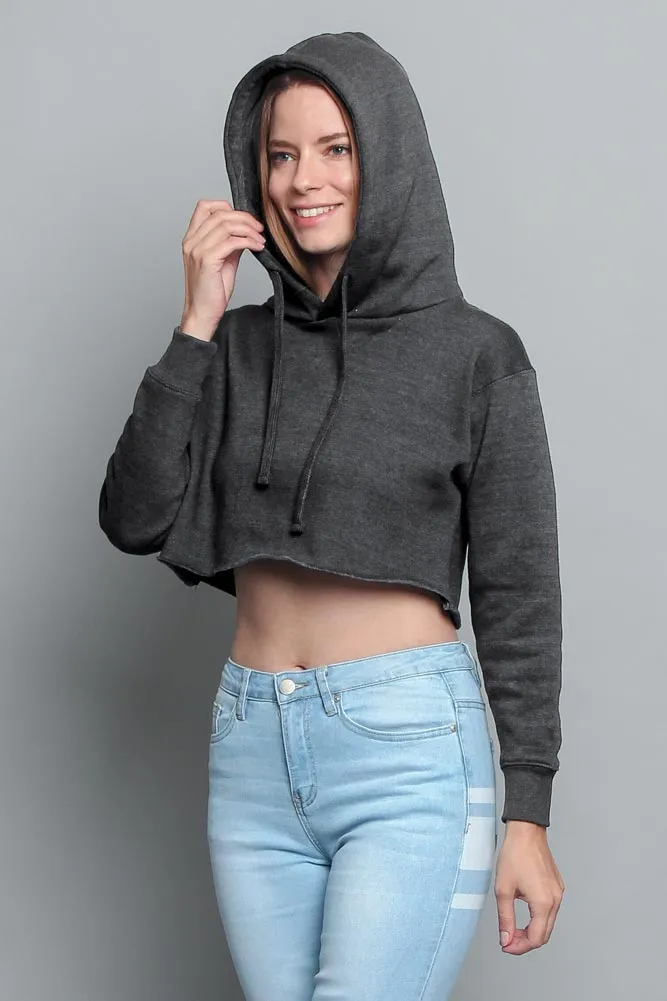 Women's Essential Cropped Long Sleeve Hoodie