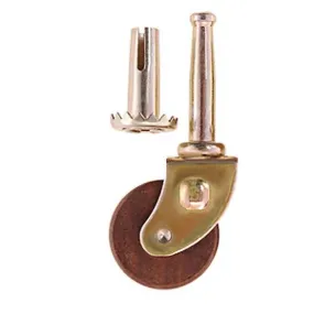 Wood Wheel Casters, roller diameter 1-1/4