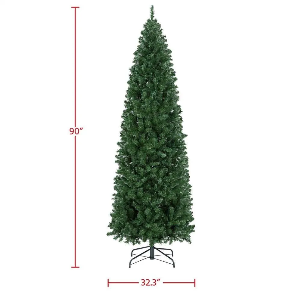 Yaheetech 7.5 Ft Pre-lit Pencil Artificial Christmas Tree