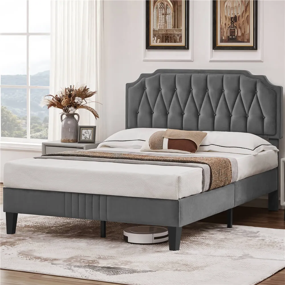 Yaheetech Full Size Upholstered Bed Frame