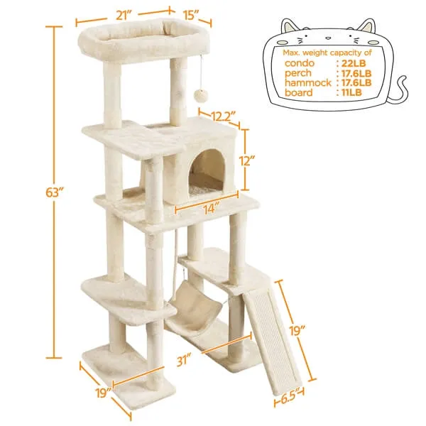 Yaheetech Large Cat Tower 63 inch