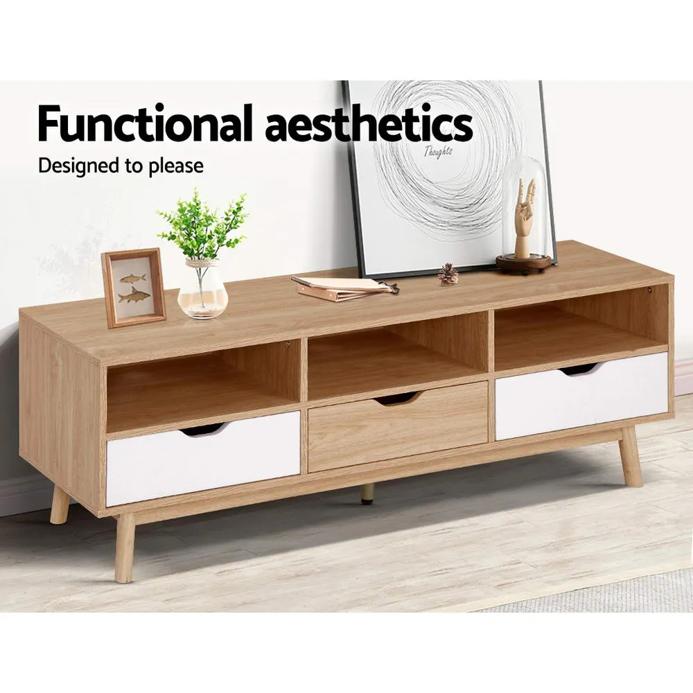 z Scandi Look TV Cabinet Entertainment Unit Stand Wooden Storage 140cm