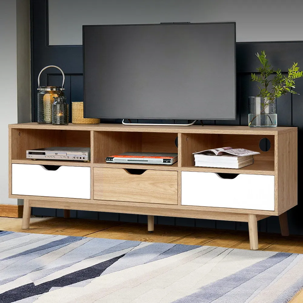 z Scandi Look TV Cabinet Entertainment Unit Stand Wooden Storage 140cm