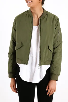 Zoe Bomber Jacket Khaki